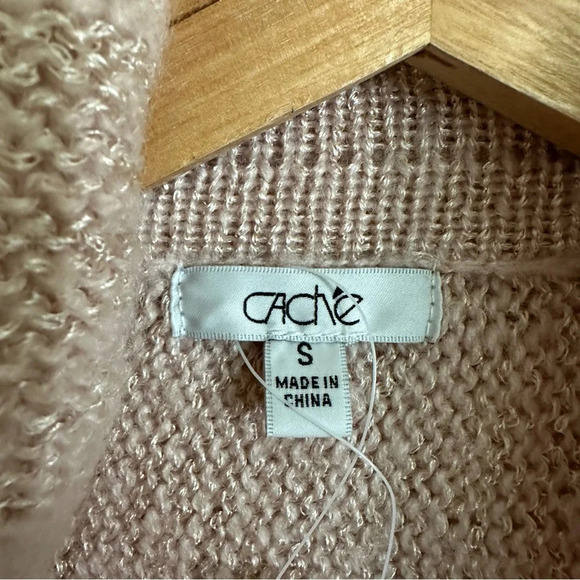 NWT Cache’ Size Small Blush Pink Open Front Cardigan Sweater Wedding Party New - Picture 3 of 5